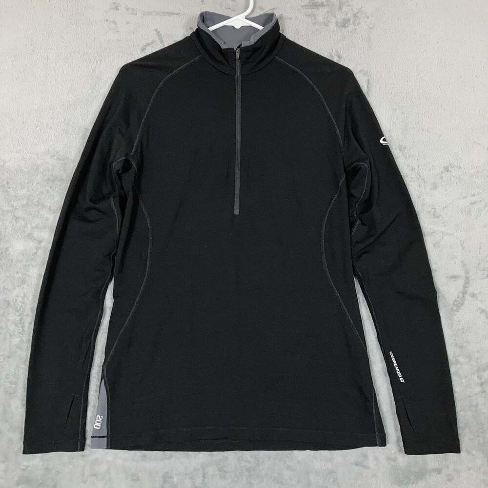 Icebreaker GT 200 1/4 Zip Pullover Mens Small Lightweight Merino Wool Base Layer